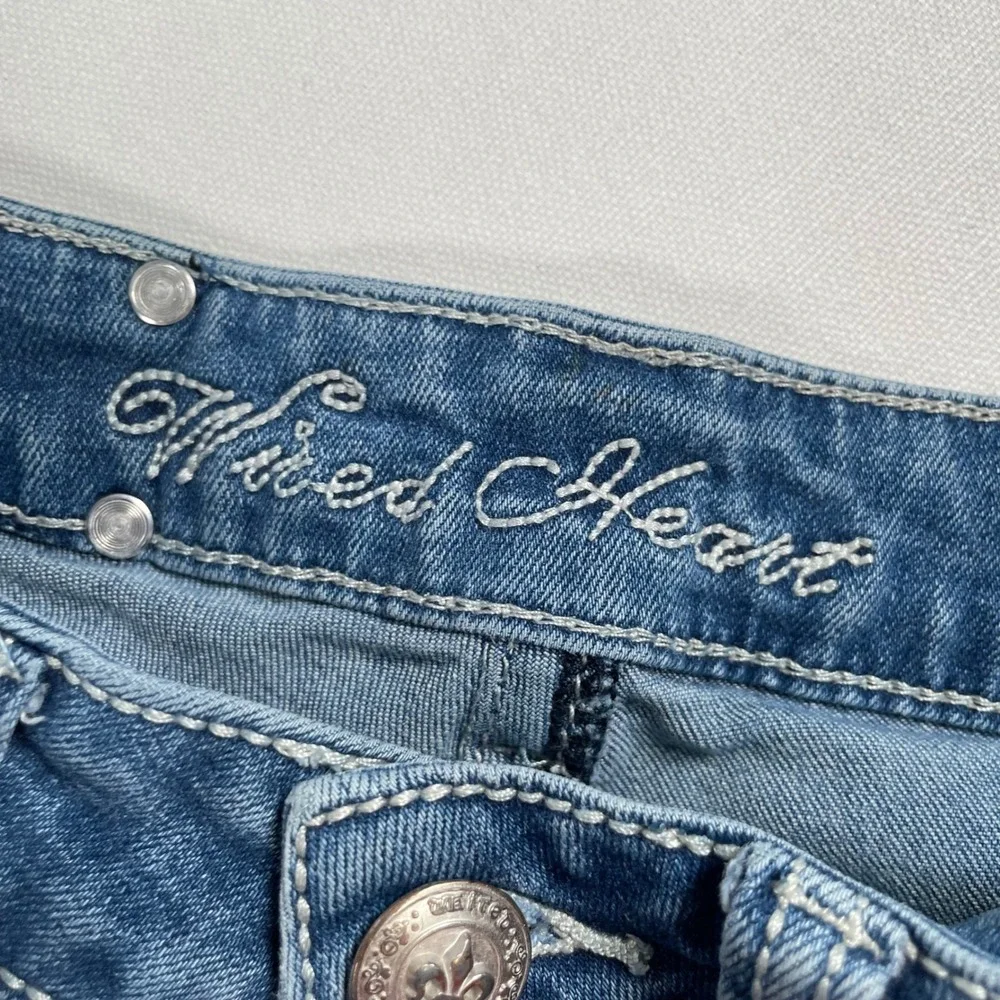 Wired Heart Embellished Jeans Aztec Pockets Girls‎ Size 12